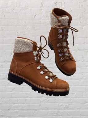 Like 🆕 Marc Fisher “Isalia” suede leather and faux shearling winter boots